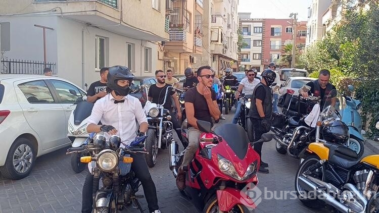 Gelini motosiklet konvoyu eşliğinde aldı
