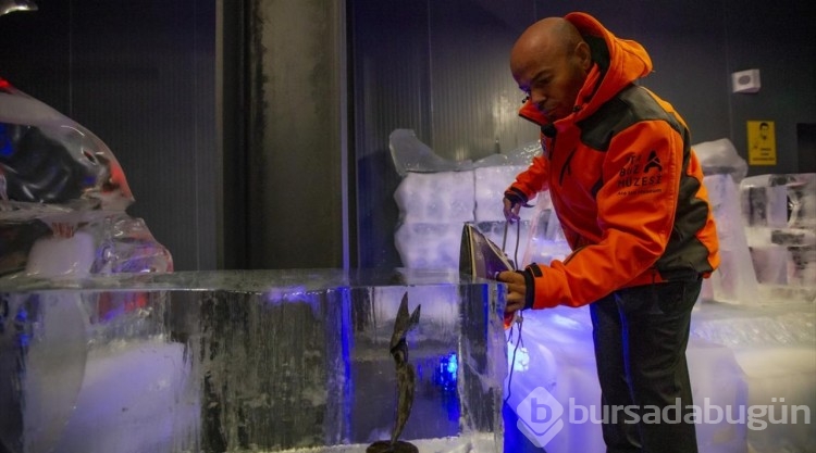 Türkiye'nin tek buz müzesinde temiz çevre mesajı veriyorlar