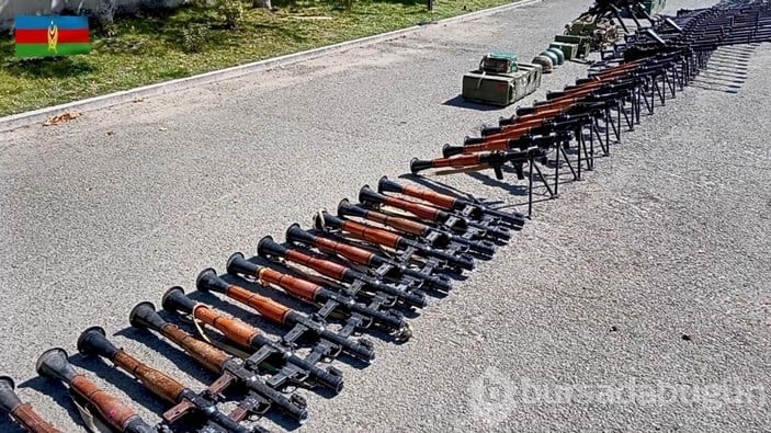 Karabağ'da Ermenilere ait mühimmatlar!