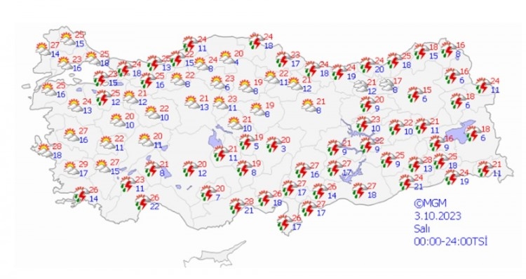 AKOM'dan hafta sonu için kuvvetli yağış uyarısı