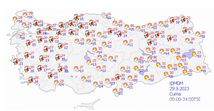 AKOM'dan hafta sonu için kuvvetli yağış uyarısı