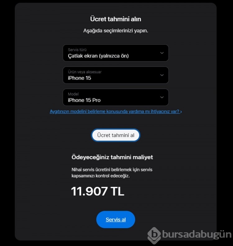iPhone 15'in servis ücreti belli oldu