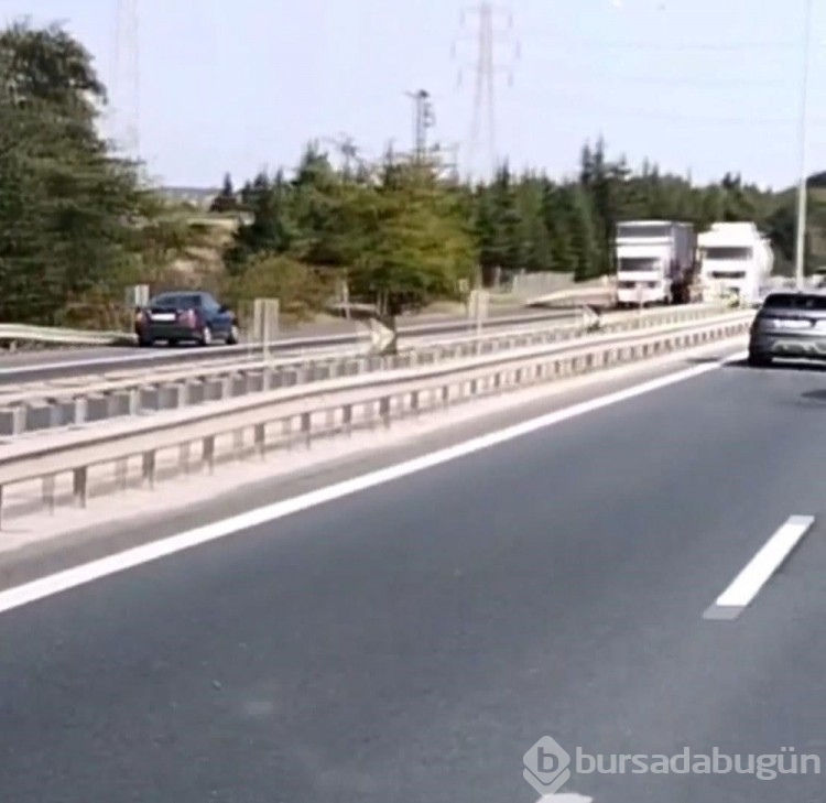 TEM'de kilometrelerce ters yönde gitti