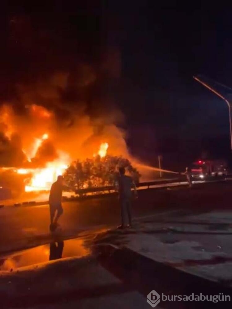 Tuzla'da, TIR dorsesinde garaja götürülen 6 adet elektrikli otomobil alev aldı