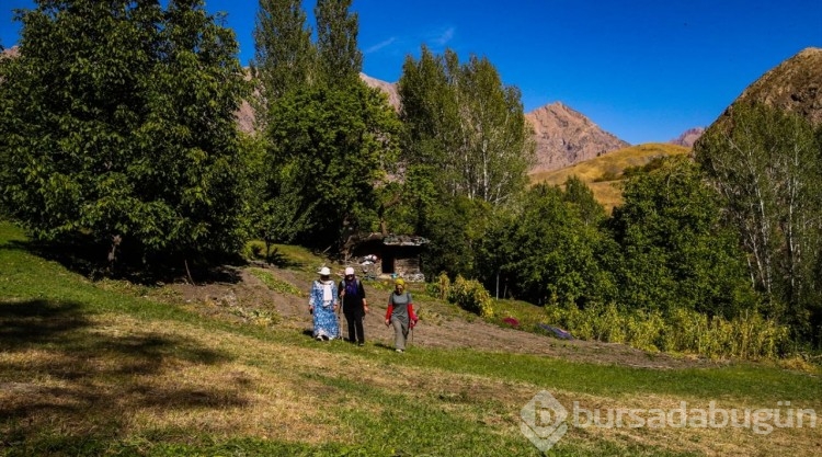 Doğaseverler doğal güzellikleriyle ilgi çeken Demirkazık köyünü gezdi