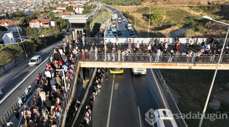 Üniversite öğrencilerinin otobüs kuyruğu metrelerce uzadı