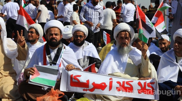Iraklılar Tahrir Meydanı'nda toplanarak Filistinlilere destek gösterisi yaptı
