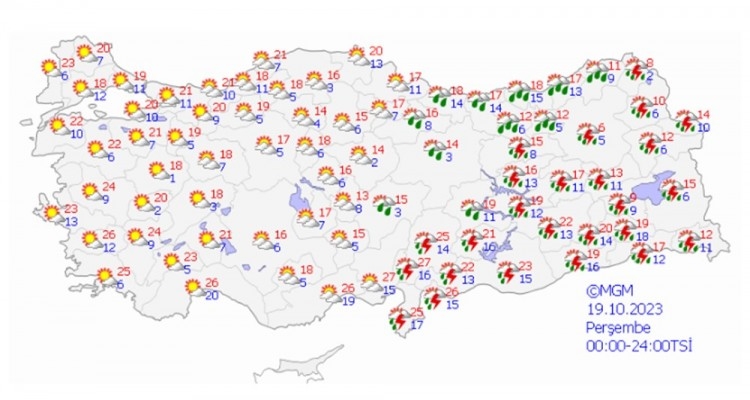 İstanbul dahil 14 il için sarı kodlu uyarı 
