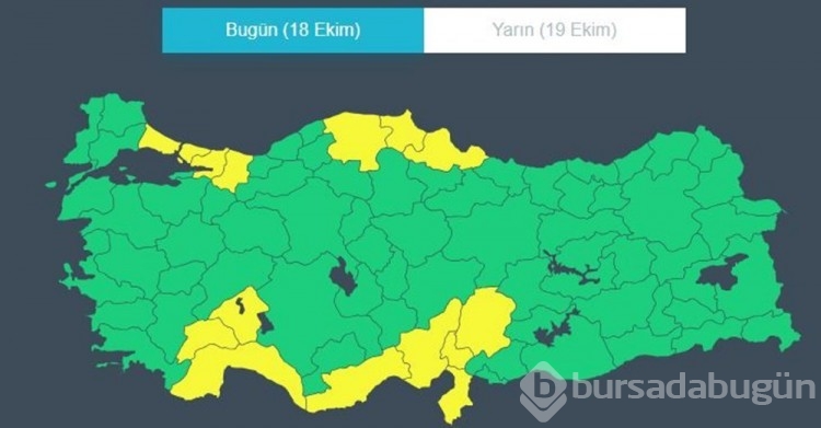 İstanbul dahil 14 il için sarı kodlu uyarı 
