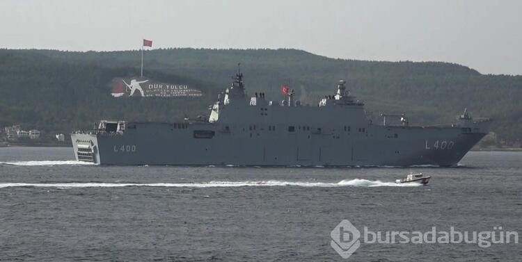 TCG Anadolu, Çanakkale Boğazı'ndan geçti
