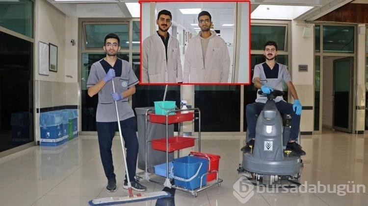 2 tıp öğrencisi, eğitim gördükleri üniversitede temizlik personeli olarak görev yapıyor
