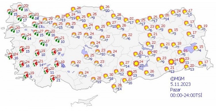 Meteoroloji'den Marmara ve Ege'nin kuzeyi için sağanak yağış uyarısı