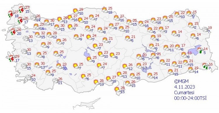 Meteoroloji'den Marmara ve Ege'nin kuzeyi için sağanak yağış uyarısı