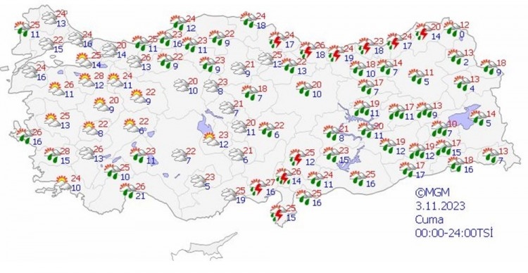 Meteoroloji'den Marmara ve Ege'nin kuzeyi için sağanak yağış uyarısı