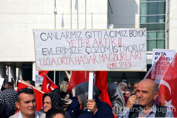 500 depremzededen orta hasarlı binalar için düdüklü eylem
