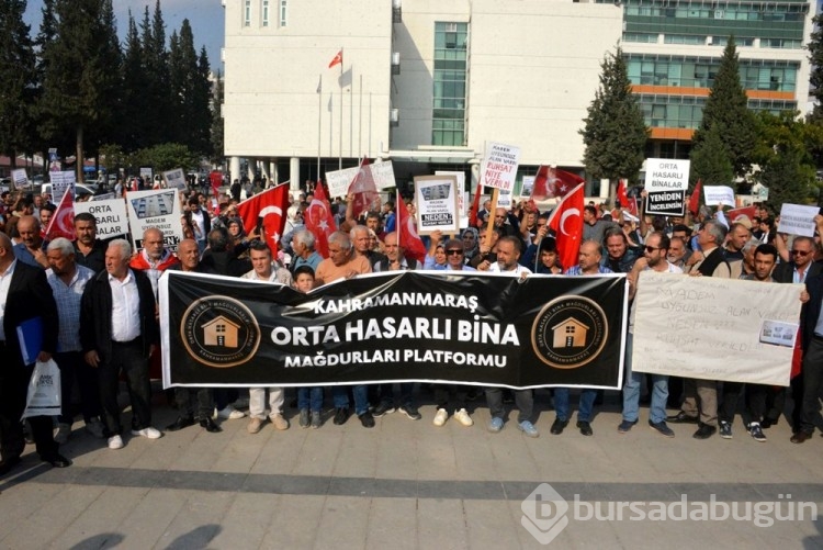 500 depremzededen orta hasarlı binalar için düdüklü eylem
