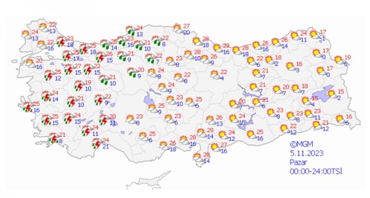 Meteoroloji'den 12 il için sarı kodlu uyarı