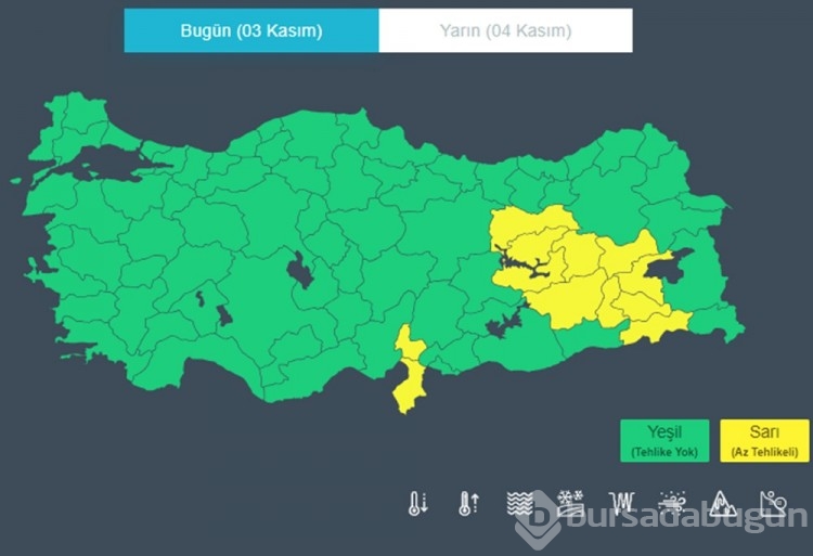 Meteoroloji'den 12 il için sarı kodlu uyarı