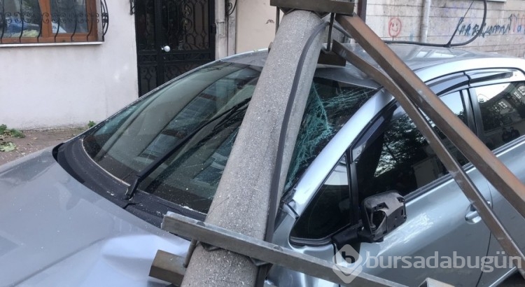 Bursa'da lodos etkili oldu, ağaçlar araçların üzerine devrildi