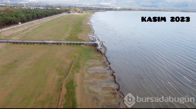 Bursa İznik Gölü'nde, çekilme tüm hızıyla sürüyor