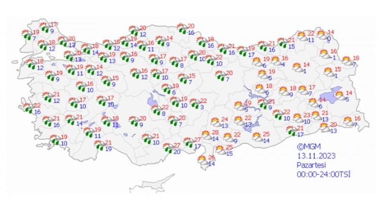 Balkanlardan serin ve yağışlı hava geldi