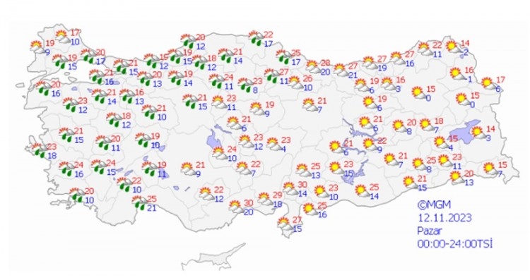 Balkanlardan serin ve yağışlı hava geldi