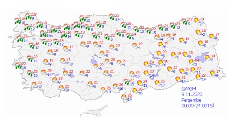 Balkanlardan serin ve yağışlı hava geldi