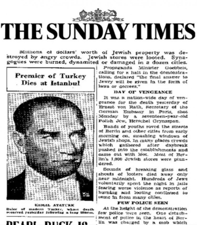 Mustafa Kemal Atatürk'ün vefatı dünya basınına böyle yansımıştı!