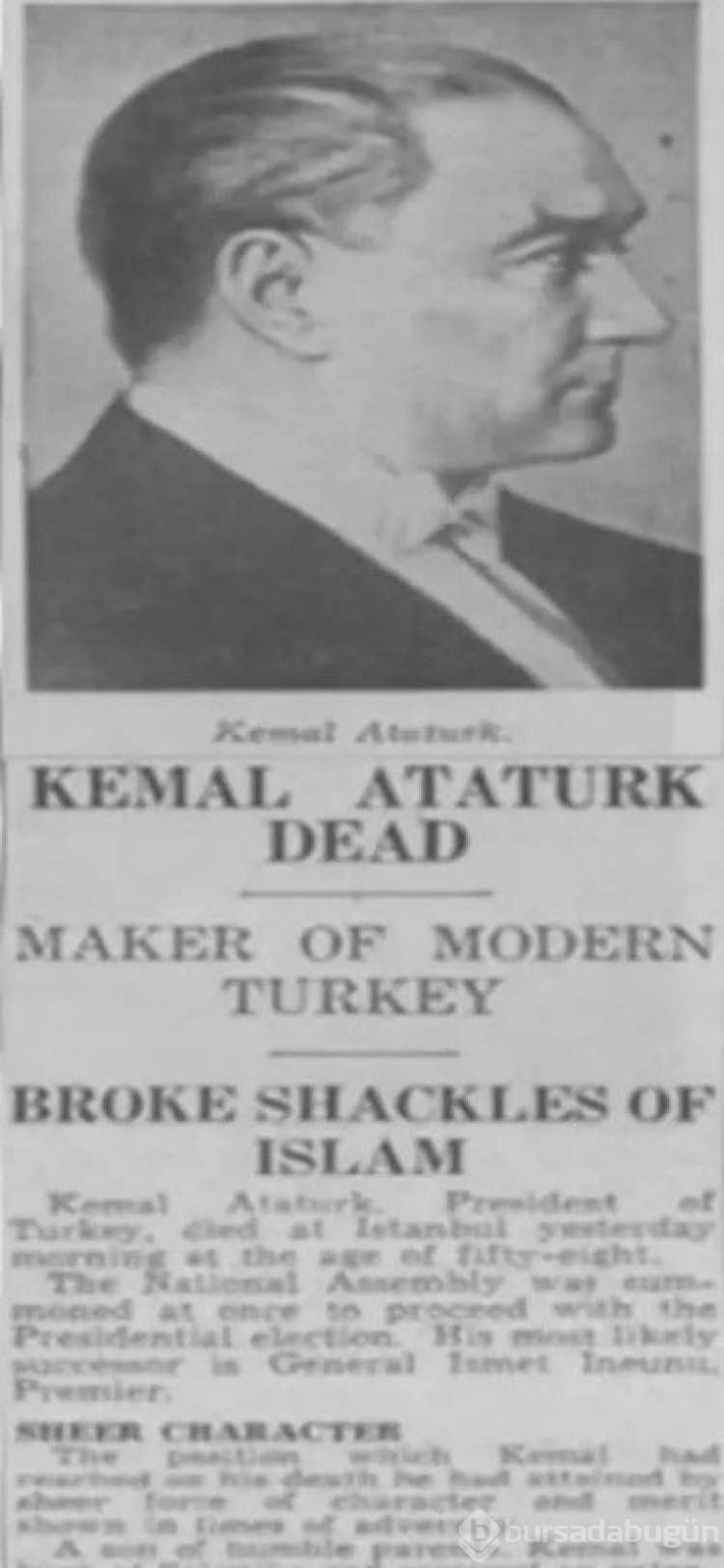 Mustafa Kemal Atatürk'ün vefatı dünya basınına böyle yansımıştı!
