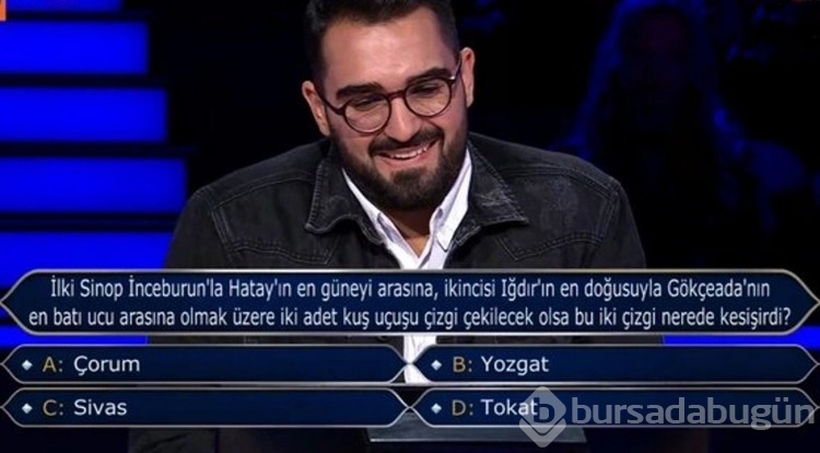 Kim Milyoner Olmak İster'de 4.950.000 lira kaybettiren 'Çorum' sorusu!
