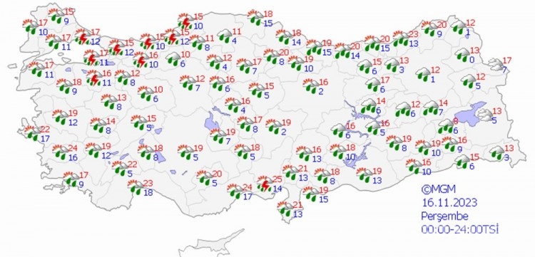 Yarın hava nasıl olacak? 16 Kasım il il hava durumu tahminleri
