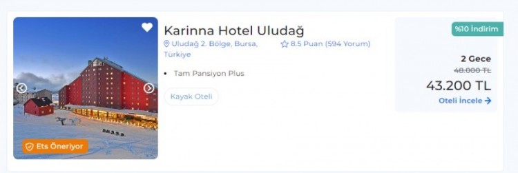 Uludağ'da bu yıl otel fiyatları almış başını gidiyor