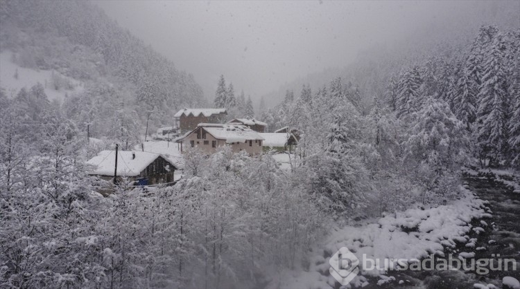 Rize'de karla kaplanan yaylalar dronla görüntülendi
