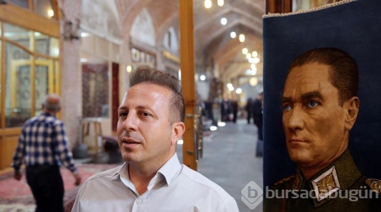 İranlı Türk esnaf, Atatürk'ün portresini ipek halıya işledi
