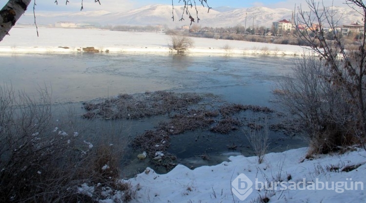 Ardahan'da Kura Nehri'nin yüzeyi buz tuttu
