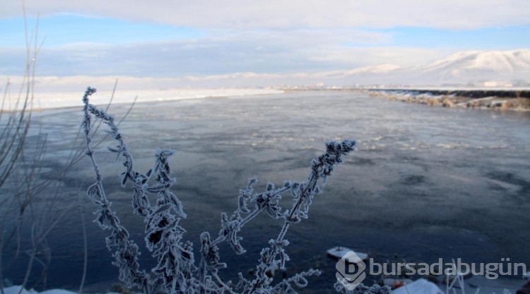 Ardahan'da Kura Nehri'nin yüzeyi buz tuttu

