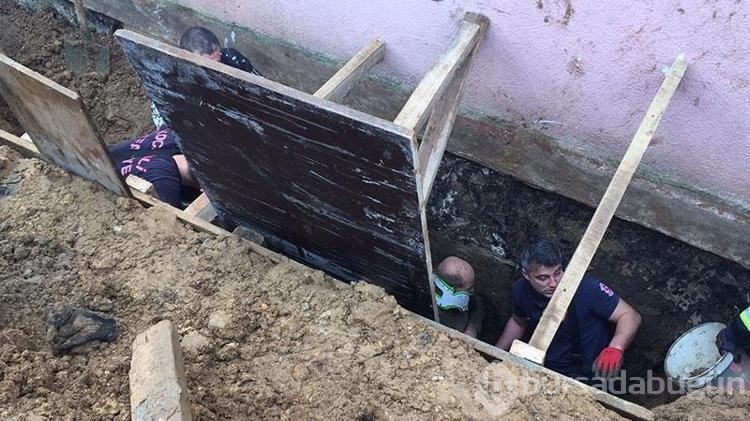 Villada toprak altında kalan işçi, 2 saatte kurtarıldı

