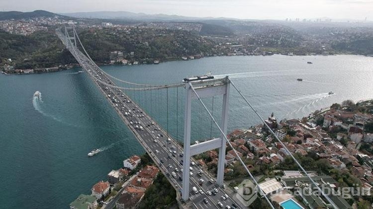 Fatih Sultan Mehmet Köprüsü'ndeki çalışmalar havadan görüntülendi
