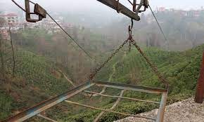 Rize'de tehlikeli teleferik yolculuğu 'yol' ile son buldu