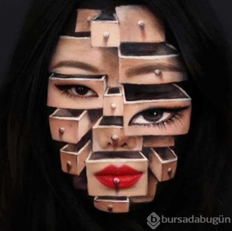 Kendi bedenini tuval olarak kullanıyor! Akıllara durgunluk veren optik illüzyonlar
