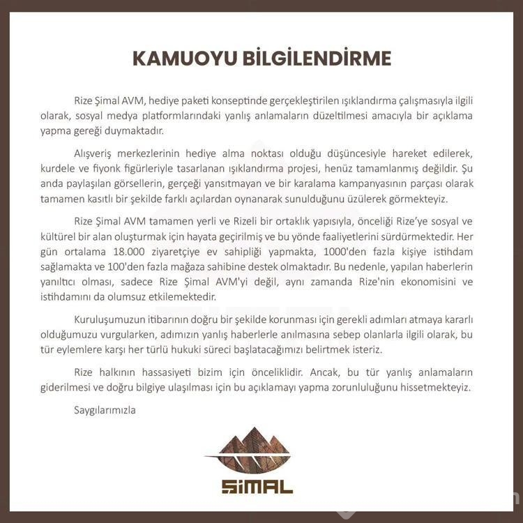 Rize'de AVM'nin yılbaşı süslemesinde 'kurdele' krizi
