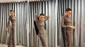 Hande Erçel'in leopar desenli elbisesi gündem oldu