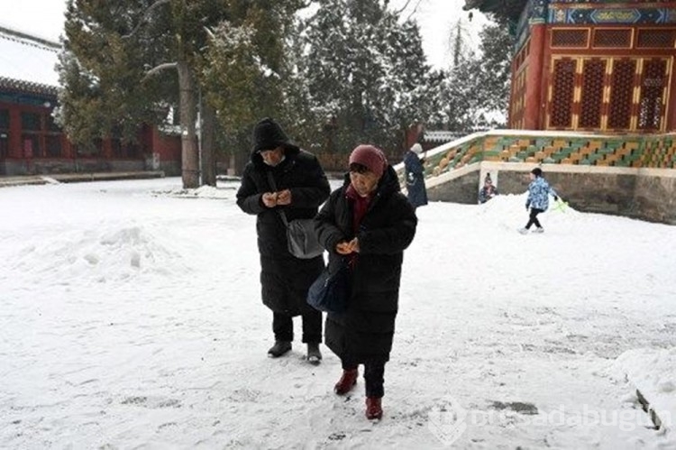 Pekin'de kar yağışı: Seferler durdu, okullar kapatıldı
