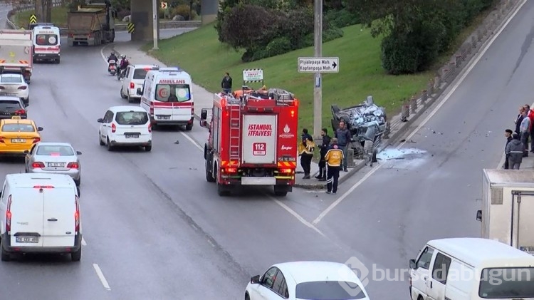 Şişli'de takla atan otomobil sürücüsü olay yerinden kaçtı
