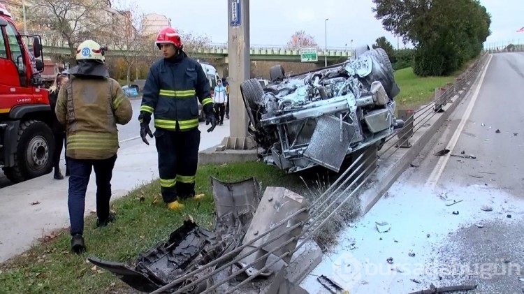 Şişli'de takla atan otomobil sürücüsü olay yerinden kaçtı
