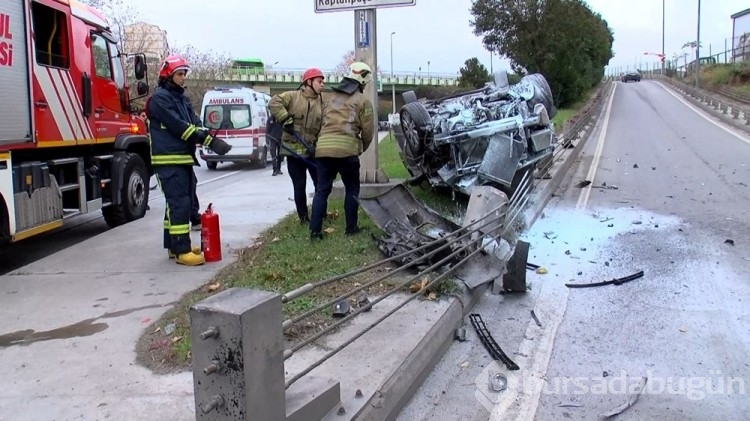 Şişli'de takla atan otomobil sürücüsü olay yerinden kaçtı
