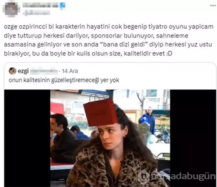 Özge Özpirinçci'nin sosyal medya açıklaması