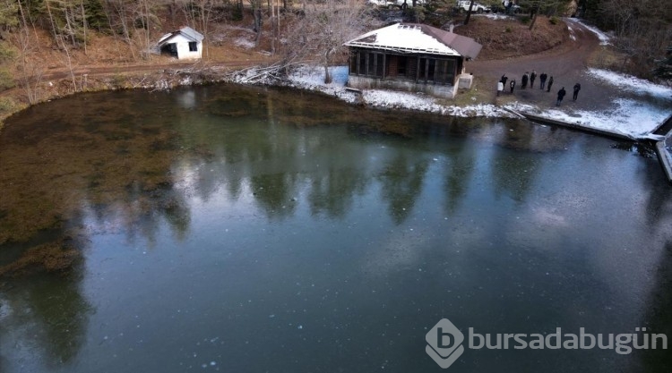 Kastamonu'da donan Yeşil Göl dronla görüntülendi
