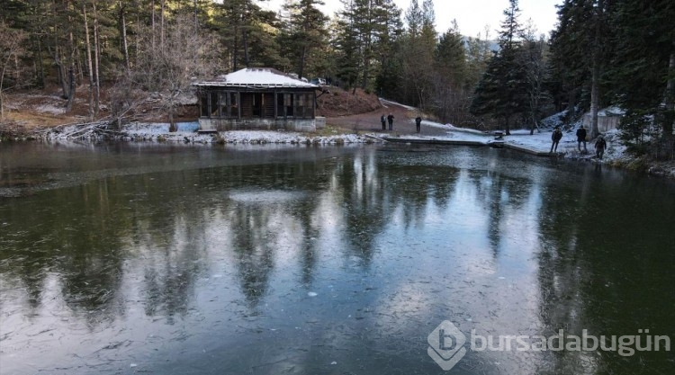 Kastamonu'da donan Yeşil Göl dronla görüntülendi
