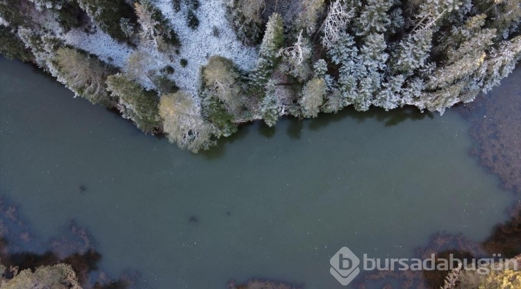 Kastamonu'da donan Yeşil Göl dronla görüntülendi
